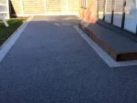 Completed resin bound stone patios installation by Decorative Stone Driveways
